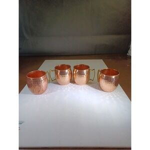 4 Copper Mugs Metal Cup Stainless Steel Beer Wine Coffee Drinkware